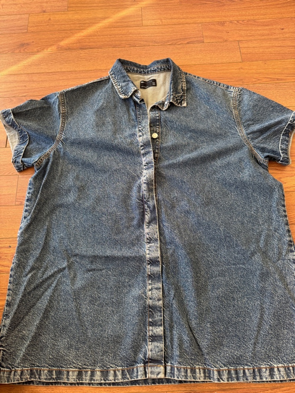 ASOS Curve Blue Denim Shirt Mini Dress - Picture 2 of 2